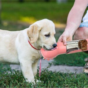 3-in-1 Portable Dog Water Bottle for Travel & Feeding