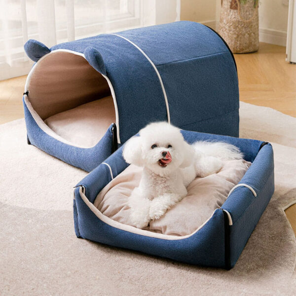 2 in 1 Cute Bear Ears Removable Dog House - Image 2