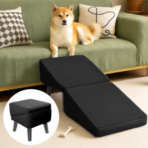 2-in-1 Convertible Wooden Home Step Stool Dog Ramp Stairs