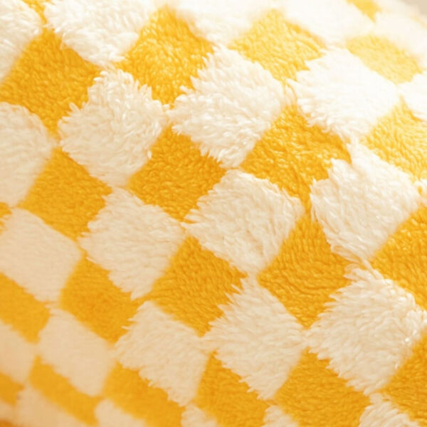 2-in-1 Funny Plush Plaid Checkered Cat Tunnel  Bed - Image 6